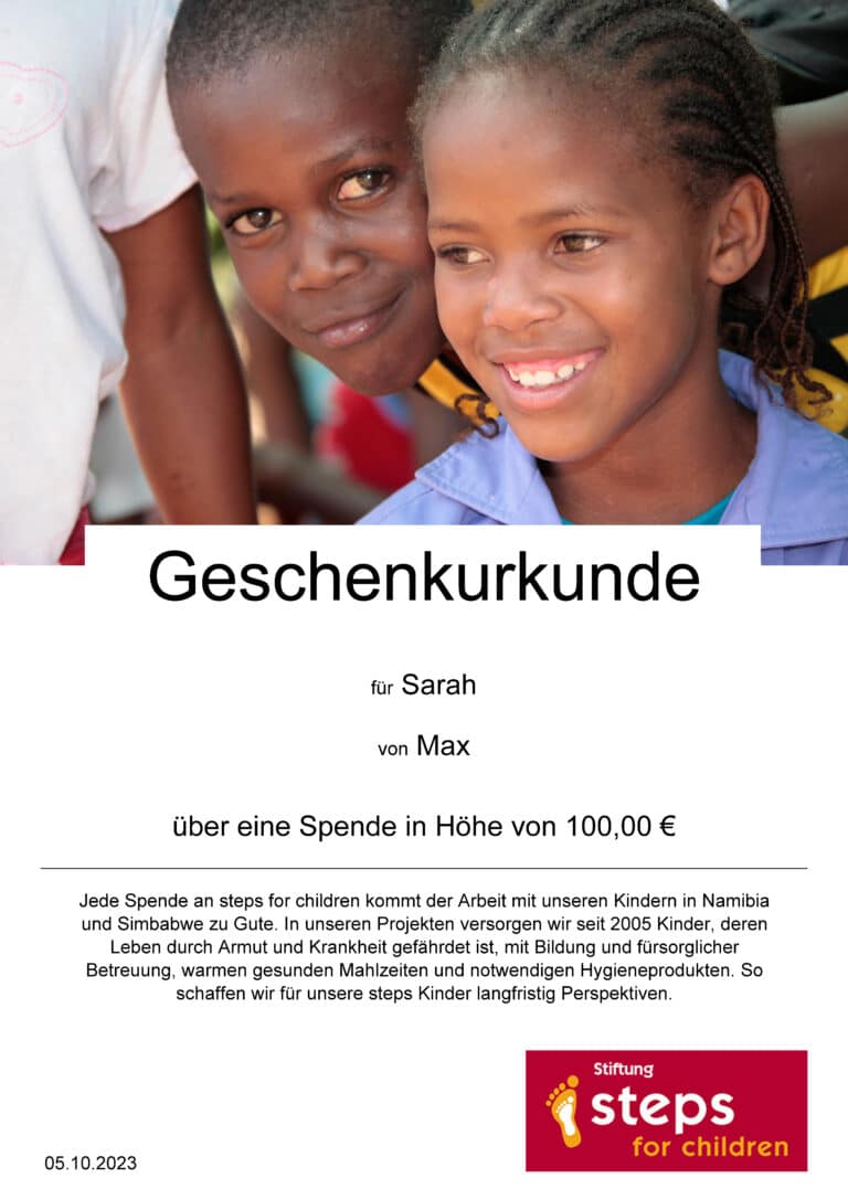 Geshenkurkunde spenden statt schenken nachhaltige Geschenkideen